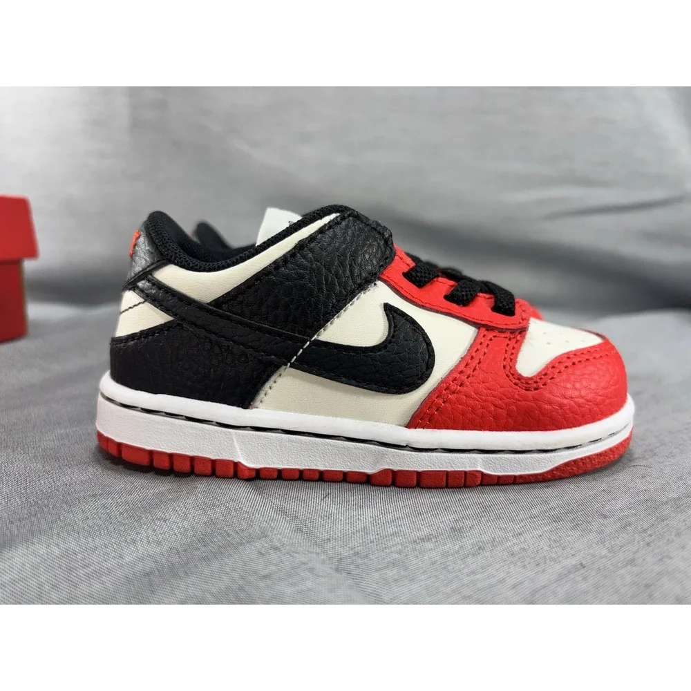 Nike Dunk Low (TDE) Toddler Kid's Shoes Size 7c Sail/Black-Chili Red DC9562-100